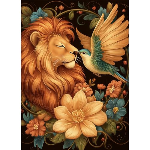 HUADADA Puzzle 1000 Teile Löwe und Vogel -1000 Teile Puzzle für Erwachsene und Kinder ab 14 Jahren von HUADADA