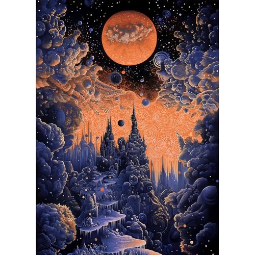 HUADADA Puzzle 1000 Teile Mond am Nachthimmel,Puzzle für Erwachsene und Kinder ab 14 Jahren-EIN Herausforderndes Rätsel von HUADADA