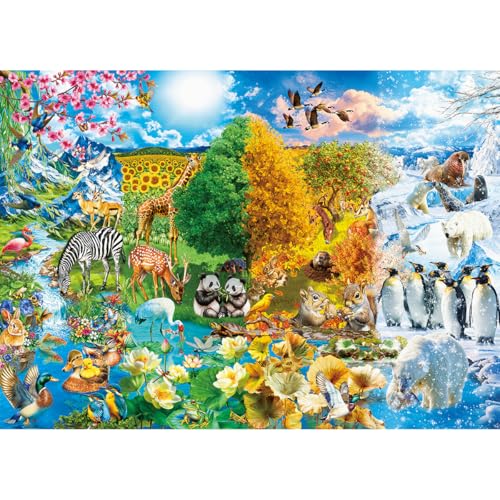 HUADADA Puzzle 1000 Teile-Puzzle 1000 Teile Erwachsene-Jahreszeitenwechsel Klassische Puzzles Geschenk von HUADADA