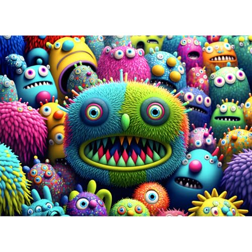 HUADADA Puzzle 1000 Teile-Puzzle 1000 Teile Erwachsene Klassische Puzzles Geschenk-Bunte Kreaturen von HUADADA