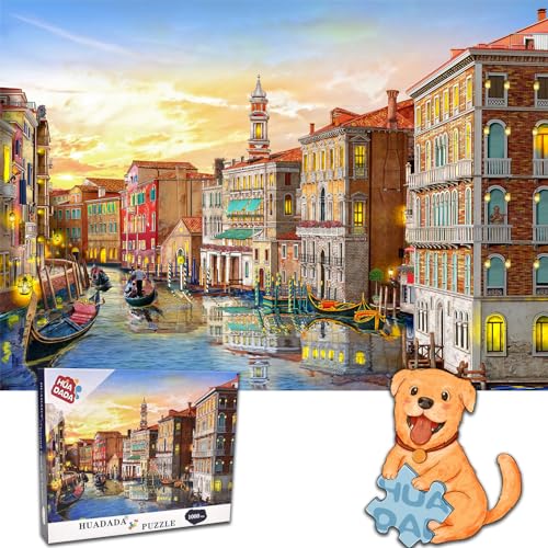 HUADADA Puzzle 1000 Teile, Puzzle für Erwachsene, Impossible Puzzle, Geschicklichkeitsspiel für die ganze Familie,Puzzle Farbenfrohes,Puzzle-Geschenk,Venedig von HUADADA