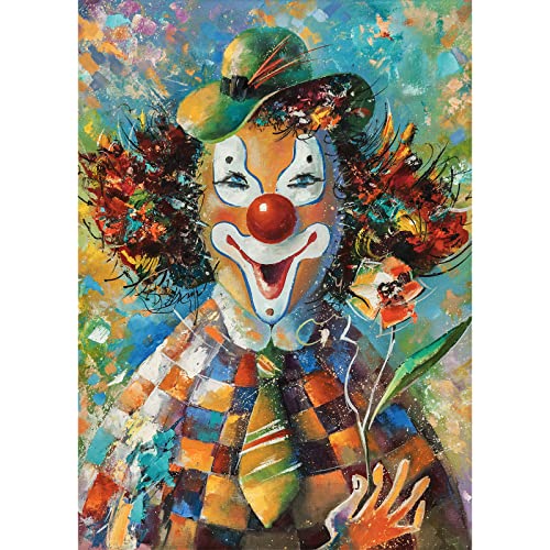 HUADADA Puzzle 1000 Teile für Erwachsene, Impossible Geschicklichkeitsspiel für Die Ganze Familie, Farbenfrohes Puzzle-Geschenk Mit Bunter Süßer Clown-Motiv von HUADADA