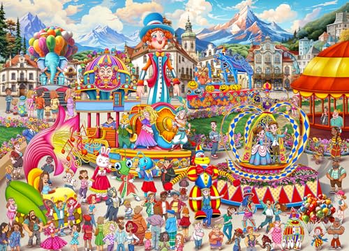 HUADADA Puzzle 1000 Teile für Erwachsene, Impossible Puzzle-Geschenk, Geschicklichkeitsspiele, Clevere Rätsel, Farbenfrohes Karneval-Motiv HUADADA Puzzle 1000 Teile für Erwachsene, Impossible Puzzle-Geschenk, Geschicklichkeitsspiele, Clevere Rätsel, Farbenfrohes Karneval-Motiv von HUADADA