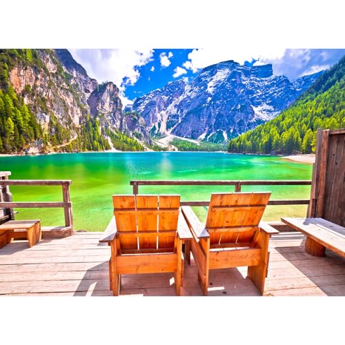 HUADADA Puzzle 1000 Teile für Erwachsene Puzzle für Erwachsene 1000 Teile Landschaft Puzzle Lernspiele - Braies See im Sommer von HUADADA