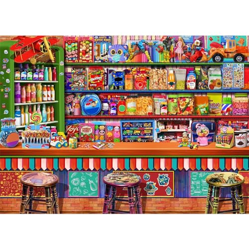 HUADADA Puzzle 1000 Teile für Erwachsene und Kinder, Impossible Game, Puzzles-Geschenk, Clevere Rätsel, Puzzles Farbenfrohes, Puzzle mit Süßigkeitenladen-Motiv HUADADA Puzzle 1000 Teile für Erwachsene und Kinder, Impossible Game, Puzzles-Geschenk, Clevere Rätsel, Puzzles Farbenfrohes, Puzzle mit Süßigkeitenladen-Motiv von HUADADA