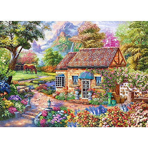 HUADADA Puzzle 1000 Teile für Erwachsene und Kinder - Impossible Puzzle, Clevere Rätsel, Farbenfrohes Geschenk Mit Süßem Zuhause-Motiv von HUADADA
