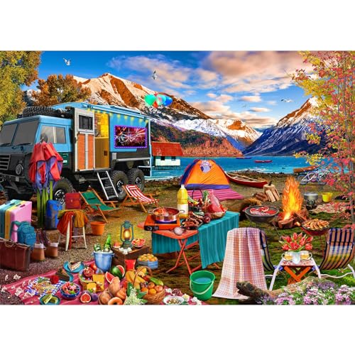 HUADADA Puzzle 1000 Teile für Erwachsene und Kinder, Impossible Game, Puzzles-Geschenk, Clevere Rätsel, Puzzles Farbenfrohes, Puzzle mit Picknick-Motiv HUADADA Puzzle 1000 Teile für Erwachsene und Kinder, Impossible Game, Puzzles-Geschenk, Clevere Rätsel, Puzzles Farbenfrohes, Puzzle mit Picknick-Motiv von HUADADA
