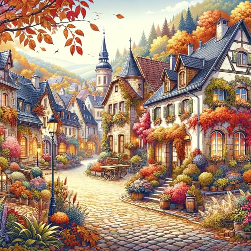 HUADADA Puzzle 1024 Teile-Märchenstadt, Klassische Puzzles Geschenk, 1000 Teile Puzzle für Erwachsene und Kinder ab 14 Jahren von HUADADA