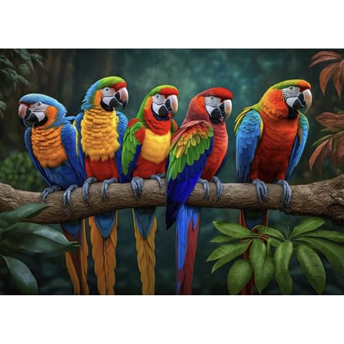 HUADADA-Puzzle Erwachsene1000 Teil,Impossible Puzzle,Puzzle 1000 Teile 70x50CM(Bunter Papagei) von HUADADA