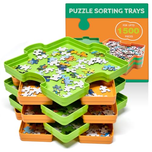 HUADADA Puzzle-Sortierer - 6 stapelbare Puzzle-Sortierschalen zum einfachen Sortieren und Aufbewahren von Puzzleteilen, Ideales Zubehör für Puzzler für Puzzle bis 1500 Teile HUADADA Puzzle-Sortierer - 6 stapelbare Puzzle-Sortierschalen zum einfachen Sortieren und Aufbewahren von Puzzleteilen, Ideales Zubehör für Puzzler für Puzzle bis 1500 Teile von HUADADA