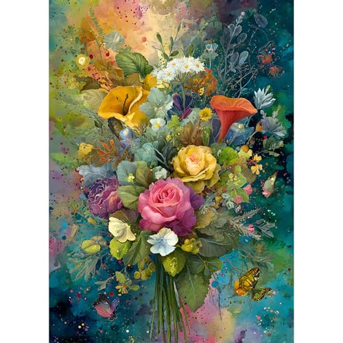 HUADADA Puzzle für Erwachsene, 1000 Teile, Familie, interaktive Spiele, 1000 Teile, Puzzles für Erwachsene-Blumen001 von HUADADA