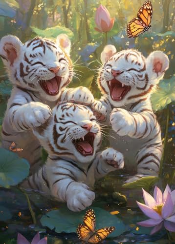 HUADADA Puzzle für Erwachsene, 1000 Teile, Geschenke, 1000 Teile, Puzzles für Erwachsene, glückliches Tigerjunges HUADADA Puzzle für Erwachsene, 1000 Teile, Geschenke, 1000 Teile, Puzzles für Erwachsene, glückliches Tigerjunges von HUADADA