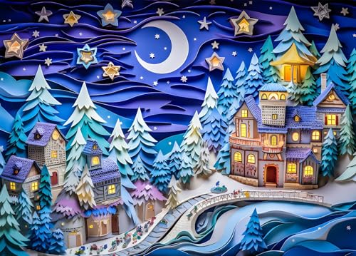 HUADADA Puzzle für Erwachsene, 1000 Teile, Stadt mit Poster, perfekt ineinandergreifend, Buchstabe auf der Rückseite, kein Staub, Heimdekoration, Geburtstagsparty, Geschenk, Spielzeug für Männer von HUADADA