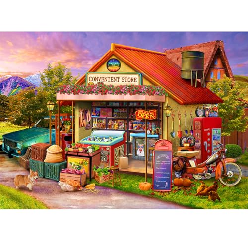 HUADADA Puzzle für Erwachsene, 1000-teiliges Puzzle für Erwachsene, Kinder, Lernspiele, Heimdekoration, buntes Puzzle (70 x 50 cm) von HUADADA