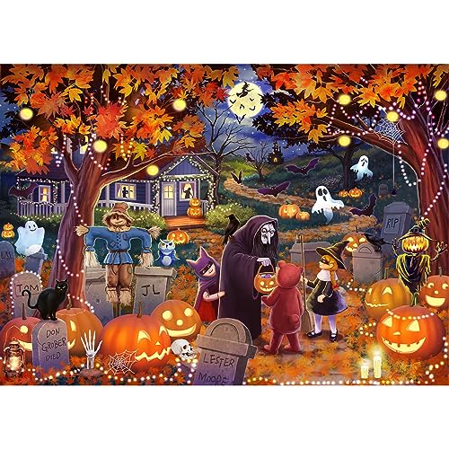HUADADA Puzzle für Erwachsene 1000 1000 Teile Puzzle für Erwachsene Halloween Puzzle Süßes oder Saures von HUADADA