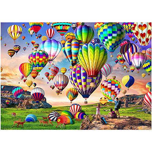 HUADADA Puzzle für Erwachsene 1000 Teile – Heißluftballon – 1000 Teile Puzzles für Erwachsene und Kinder Lernspiele Heimdekoration buntes Puzzle (70 x 50 cm) von HUADADA