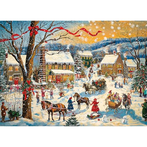 HUADADA Puzzles für Erwachsene, 1000 Puzzles, Weihnachtsdorf, 1000 Teile, Puzzles für Erwachsene, Familienpuzzle-Spiel von HUADADA