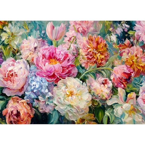 HUADADA Puzzles für Erwachsene, 1000 Teile, Familien-Interaktive Spiele, 1000 Teile, Puzzles für Erwachsene, Blumen blühen von HUADADA