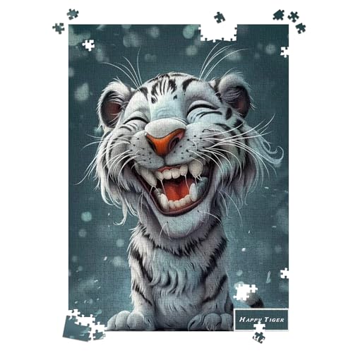 HUADADA Puzzles für Erwachsene, 1000 Teile, exklusiv bei Amazon, 1000 Teile, Puzzles für Erwachsene, Happy Tiger HUADADA Puzzles für Erwachsene, 1000 Teile, exklusiv bei Amazon, 1000 Teile, Puzzles für Erwachsene, Happy Tiger von HUADADA