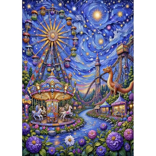 HUADADA Puzzles für Erwachsene, 1000 Teile, exklusiv bei Amazon, 1000 Teile Puzzles für Erwachsene, Sternenunterhaltung Wunderland von HUADADA