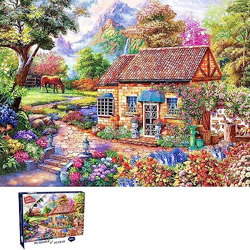 Huadada Puzzle 1000 Teile,Puzzle für Erwachsene Kinder Kunst GemäLde RäTsel Sweet Home Landschaft Fantasy Anspruchsvoll Schwierig Jigsaw Puzzle für Kinder MäDchen Weihnachten die ganze Familie von HUADADA