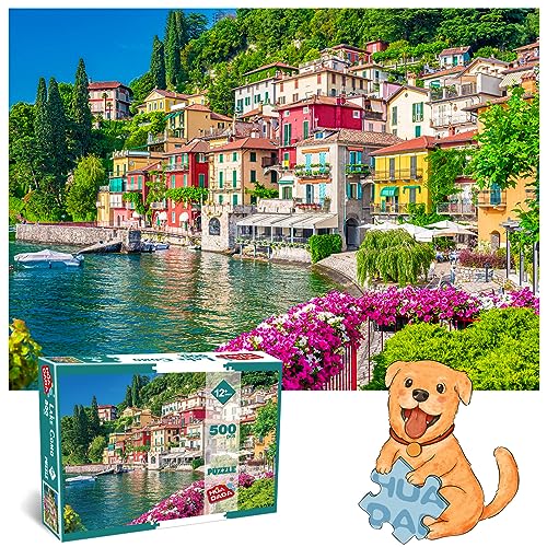 Lake Como Puzzle 500 Teile Erwachsene Varenna Village of Lovers 500 Teile Puzzle Erwachsene Geschenkideen von HUADADA