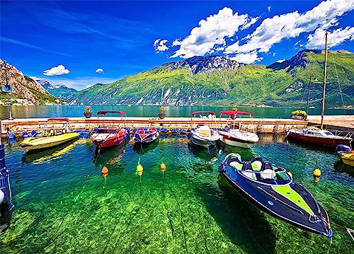 Lake Garda Puzzle 1000 Teile Erwachsene Speed Boats Erwachsene 1000 Teile Puzzle Geschenkideen von HUADADA