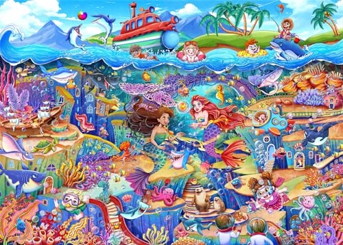 Mermaid Adventures Puzzle 1000 Teile Erwachsene Underwater World Erwachsene 1000 Teile Puzzle Geschenkideen Gifts von HUADADA