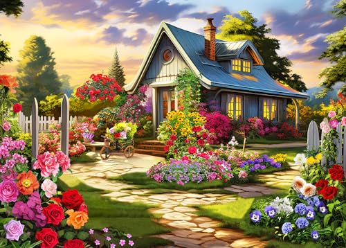 Puzzle 1000 Teil ür Erwachsene,klassisches Lernspiel-Romantisches und schönes Blumenzimmer-Wunderschönes Dekoration Puzzle Geschenke von HUADADA
