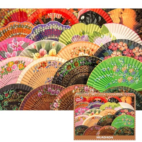 HUADADA 1000 Teile Puzzle für Erwachsene- Impossible Puzzle Geschenk, Clevere Rätsel (Bunter Fächer) von HUADADA