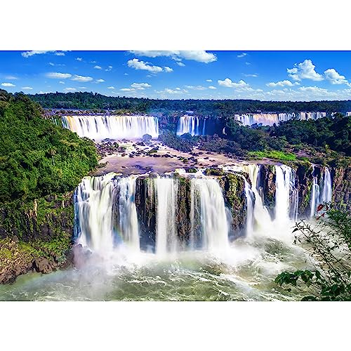 Puzzle 1000 Teile,Puzzle Erwachsene, Impossible Puzzle, Geschicklichkeitsspiel für die ganze Familie,Puzzle farbenfrohes Legespiel-Iguazu-Wasserfälle.Home Dekoration Puzzle. von HUADADA