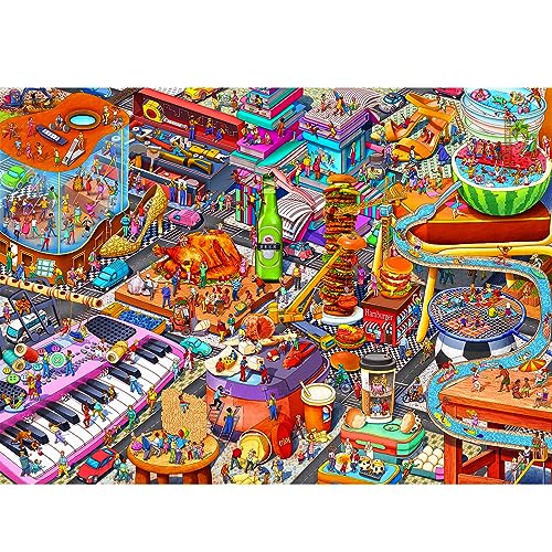Little People's World Party - Farbenfrohes Legespiel für die ganze Familie, Geschicklichkeitsspiel, Home Dekoration Puzzle, 1000 Teile von HUADADA