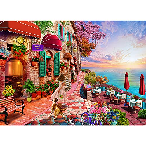 Puzzle 1000 Teile,Puzzle Erwachsene, Impossible Puzzle, Geschicklichkeitsspiel für die ganze Familie,Puzzle farbenfrohes Legespiel -Morgenblume und Meer.Home Dekoration Puzzle. von HUADADA