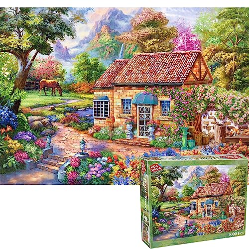 Puzzle 1000 Teile,Puzzle Erwachsene,Klassische Puzzles， Impossible Puzzle, Geschicklichkeitsspiel für die ganze Familie, frische Hütte, Home Dekoration Puzzle von HUADADA