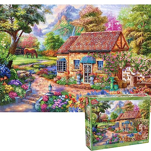 Puzzle 1000 Teile,Puzzle Erwachsene, Impossible Geschicklichkeitsspiel für Die Ganze Familie, Farbenfrohes Legespie- frische Hütte, Home Dekoration Puzzles von HUADADA