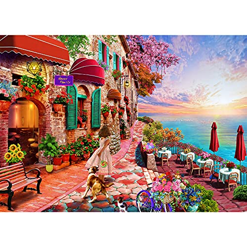 HUADADA Puzzle 1000 Teile,Puzzle für Erwachsene, Impossible Puzzle,Puzzle farbenfrohes Legespiel,Geschicklichkeitsspiel für die ganze Familie,Morgenblume und Meer von HUADADA