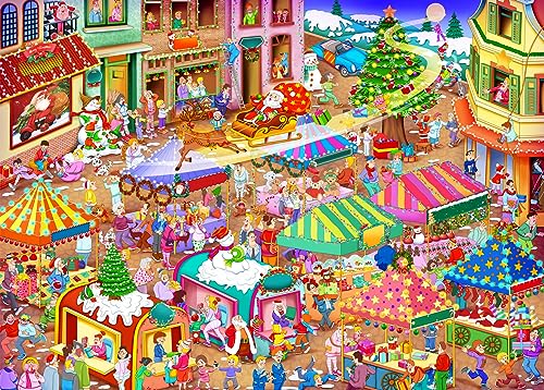 Puzzle 1000 Teile,Puzzle für Erwachsene, Impossible Puzzle,Puzzle farbenfrohes Legespiel,Weihnachtsmarkt, kreative, Frohe Weihnachten. von HUADADA