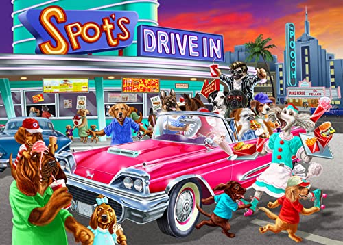 Puzzle 1000 Teile,Puzzle für Erwachsene, Impossible Puzzle,Puzzle farbenfrohes Legespiel-Happy Dogs Puzzles,1000 Puzzle Home Dekoration Puzzle von HUADADA