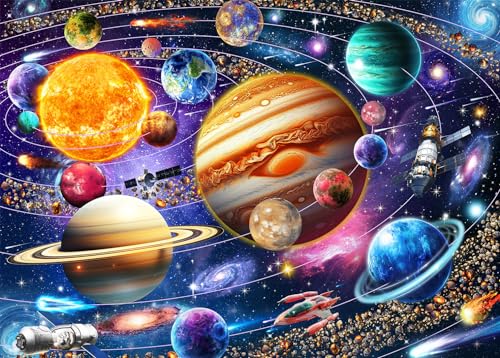 Puzzle 1000 Teile,Puzzle für Erwachsene, Impossible Puzzle,Puzzle farbenfrohes Legespiel-Planeten des Sonnensystems-Puzzle Geschenke von HUADADA