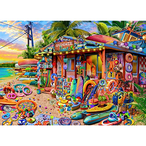 1000 Teile Puzzle für Erwachsene - Farbenfrohes Legespiel Strandladen, Impossible Puzzle, Home Dekoration, Erwachsenenpuzzle von HUADADA