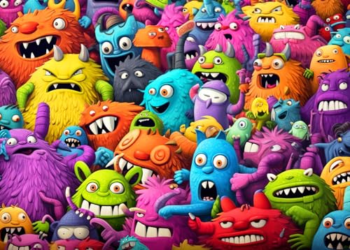 Puzzle 1000 Teile,Puzzle für Erwachsene, Impossible Puzzle,Puzzle farbenfrohes Legespiel-Verrückte Monster -Puzzle Geschenke Puzzle 1000 Teile,Puzzle für Erwachsene, Impossible Puzzle,Puzzle farbenfrohes Legespiel-Verrückte Monster -Puzzle Geschenke von HUADADA