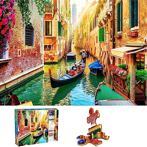 Puzzle 1000 Teile,Puzzle für Erwachsene, Puzzle farbenfrohes Legespiel,Impossible Puzzle,Geschicklichkeitsspiel für die ganze Familie (Venice) von HUADADA