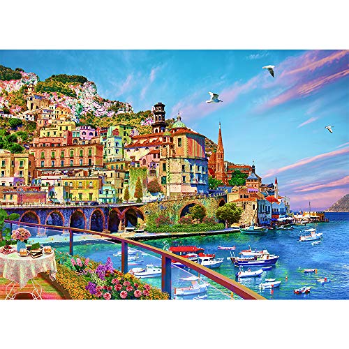 Puzzle 1000 Teile,Puzzle für Erwachsene,Impossible Puzzle, Puzzle farbenfrohes Legespiel,Erwachsenenpuzzle,1000 Puzzle Home Dekoration Puzzle - Stadt am Meer. von HUADADA