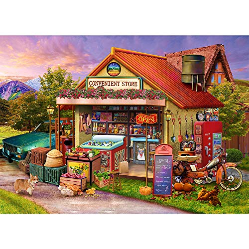 Puzzle 1000 Teile für Erwachsene,Puzzle farbenfrohes Legespiel,Geschicklichkeitsspiel für die ganze Familie, Geschenke für männer/Frauen-Lebensmittelgeschäft von HUADADA