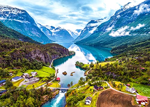 Puzzle 1000 Teile für Erwachsene,Puzzle farbenfrohes Legespiel- Geiranger Fjord Norway,Home Dekoration von HUADADA