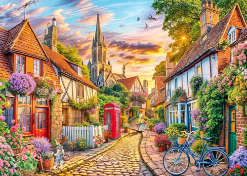 Puzzle 1000 Teile für Erwachsene, klassisches Lernspiel-Charmante und schöne Stadt-Wunderschönes Dekoration Puzzle Geschenke von HUADADA
