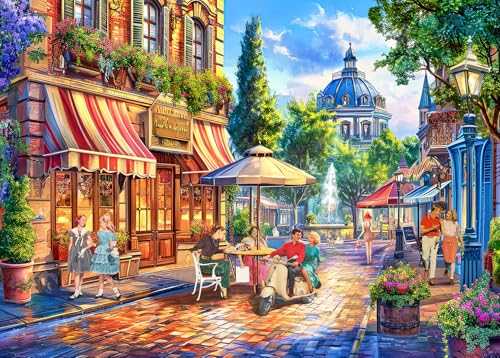 Puzzle 1000 Teile für Erwachsene,klassisches Lernspiel-Europäische Straßenszene-Wunderschönes Dekoration Puzzle Geschenke von HUADADA