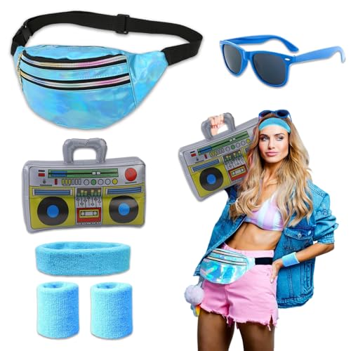 HUAEDNWKYI 80er-Jahre Accessoires Outfit Herren - Sport Kostüm Set mit Bauchtasche, Stirnband und Mehr - Perfekt für Schlagermove, Karneval und Mottopartys HUAEDNWKYI 80er-Jahre Accessoires Outfit Herren - Sport Kostüm Set mit Bauchtasche, Stirnband und Mehr - Perfekt für Schlagermove, Karneval und Mottopartys von HUAEDNWKYI