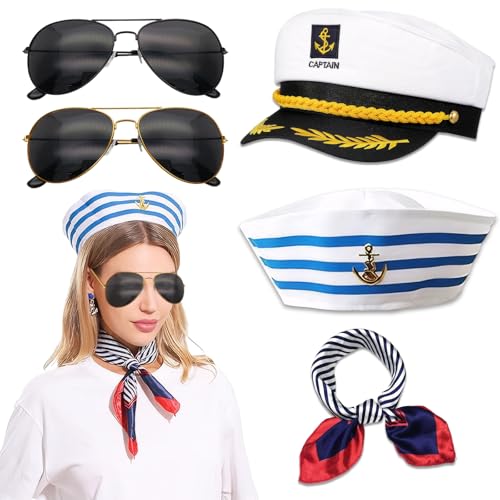 Matrosenmütze und Schal,Segel Sie stilvoll los - Matrosen Kostüm, Matrosenmütze, Kapitän Kostüm, Kapitänsmütze, Kostüm - Für Herren und Damen Matrosenmütze und Schal,Segel Sie stilvoll los - Matrosen Kostüm, Matrosenmütze, Kapitän Kostüm, Kapitänsmütze, Kostüm - Für Herren und Damen von HUAEDNWKYI