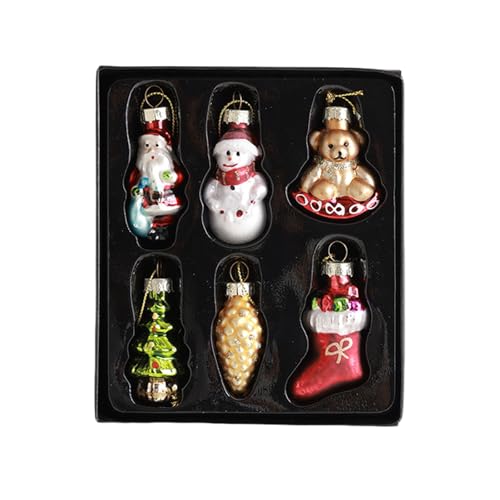 HUAJINGKEJI 1 Box Weihnachtsschmuck Bär Weihnachtsmann Glas bemalt Anhänger Hängende Ornament für drinnen und draußen Urlaub HUAJINGKEJI 1 Box Weihnachtsschmuck Bär Weihnachtsmann Glas bemalt Anhänger Hängende Ornament für drinnen und draußen Urlaub von HUAJINGKEJI